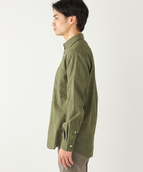 【セール】SHIPS Colors:コットンリネン COOLMAX ボタンダウン シャツ（シャツ/ブラウス）｜SHIPS Colors（シップス カラーズ）