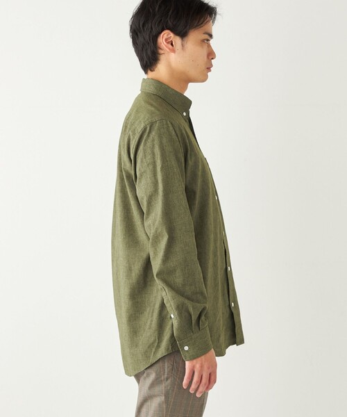 【セール】SHIPS Colors:コットンリネン COOLMAX ボタンダウン シャツ（シャツ/ブラウス）｜SHIPS Colors（シップス カラーズ）