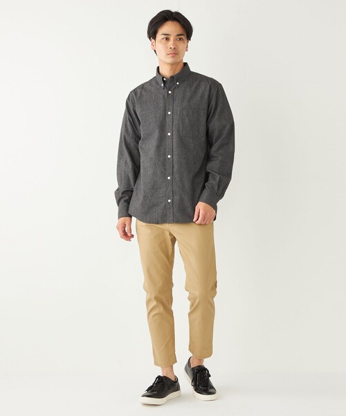 【セール】SHIPS Colors:コットンリネン COOLMAX ボタンダウン シャツ（シャツ/ブラウス）｜SHIPS Colors（シップス カラーズ）