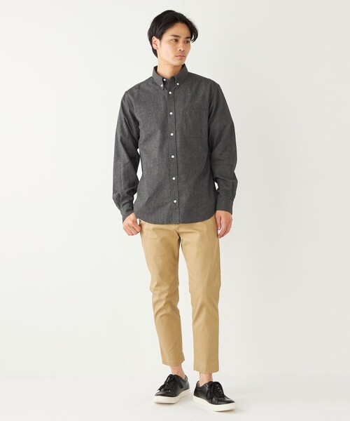 【セール】SHIPS Colors:コットンリネン COOLMAX ボタンダウン シャツ（シャツ/ブラウス）｜SHIPS Colors（シップス カラーズ）