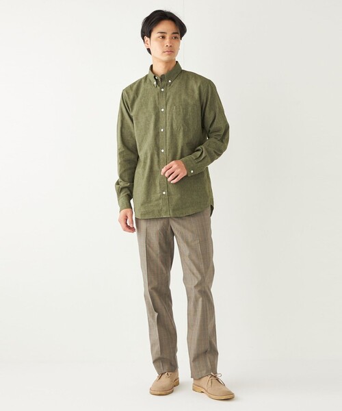 【セール】SHIPS Colors:コットンリネン COOLMAX ボタンダウン シャツ（シャツ/ブラウス）｜SHIPS Colors（シップス カラーズ）