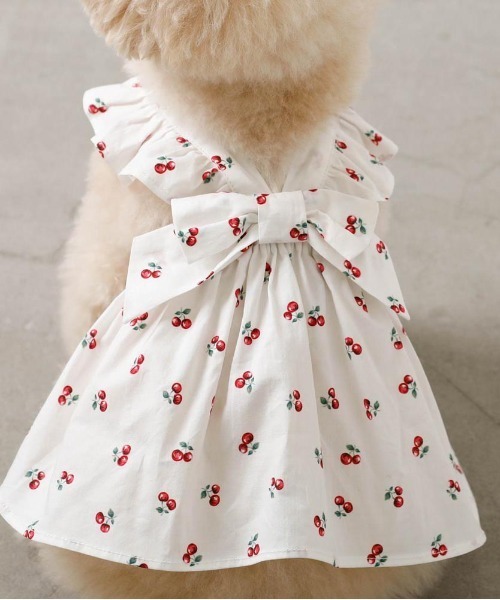 moncheri（モンシェリ）の「冷感フリルリボンさくらんぼワンピース（ペットウェア・レディース・ホワイト・XL/L/M/S/XS）」の11枚目の写真