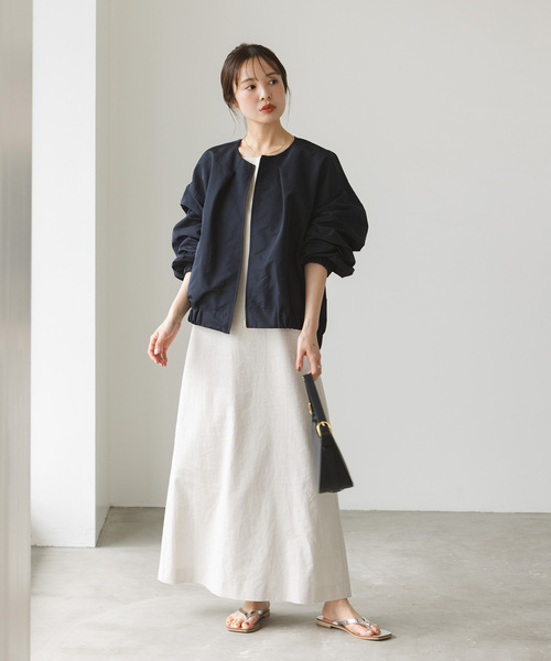 24SS ノーブル シャンブレータフタカーブボリュームブルゾン 軽量 日本製 セール】シャンブレータフタカーブボリュームブルゾン（ブルゾン