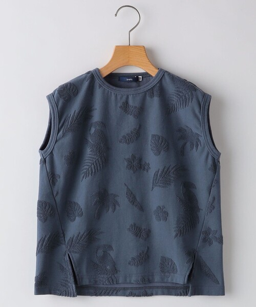 SHIPS(シップス)の「SHIPS KIDS:140~150cm / パイル ジャカード ノースリーブ TEE(タンクトップ・キッズ・ナチュラル/ロイヤルブルー・140/150)」の2枚目の写真