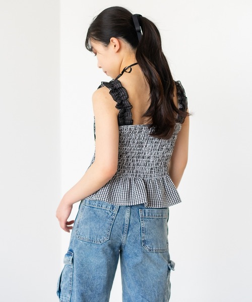 Os accessory（オズアクセサリー）の「【Os】ーオズー　フリルショルダービスチェ（キャミソール・レディース・ブルー/ブラック・FREE）」の13枚目の写真