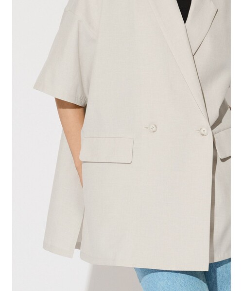 美品 MIDIUMISOLID ライトワイドジャケット テーラード ダブル MIDIUMISOLID for Ladies ライトワイドジャケット｜ MARcourt