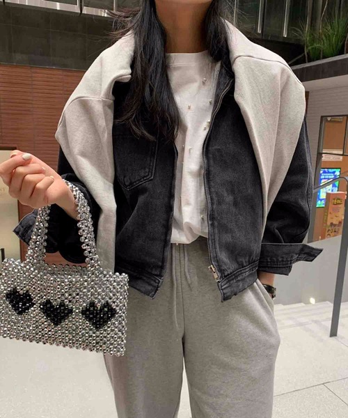 Nyu(ニュウ)の「パール付き半袖Tシャツ(Tシャツ/カットソー・レディース・ホワイト・FREE)」の6枚目の写真