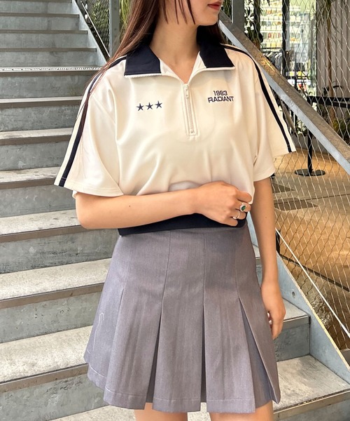 INGNI（イング）の「ハーフZIPショート半袖ジャージ（その他トップス・レディース・アイボリー/ブラック・M）」の15枚目の写真