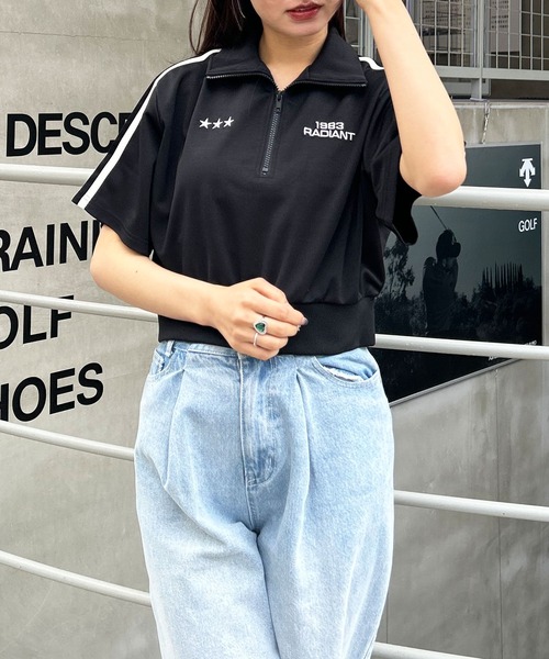 INGNI（イング）の「ハーフZIPショート半袖ジャージ（その他トップス・レディース・アイボリー/ブラック・M）」の21枚目の写真