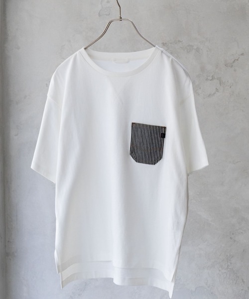 EDWIN（エドウィン）の「C17 DENIM POCKET TEE Cotton100（Tシャツ/カットソー・レディース・ホワイト系その他/ホワイト/ブラック・L/M）」の3枚目の写真