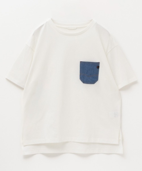 EDWIN（エドウィン）の「C17 DENIM POCKET TEE Cotton100（Tシャツ/カットソー・レディース・ホワイト系その他/ホワイト/ブラック・L/M）」の8枚目の写真