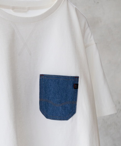EDWIN（エドウィン）の「C17 DENIM POCKET TEE Cotton100（Tシャツ/カットソー・レディース・ホワイト系その他/ホワイト/ブラック・L/M）」の9枚目の写真