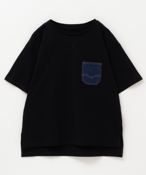 EDWIN（エドウィン）の「C17 DENIM POCKET TEE Cotton100（Tシャツ/カットソー・レディース・ホワイト系その他/ホワイト/ブラック・L/M）」の7枚目の写真