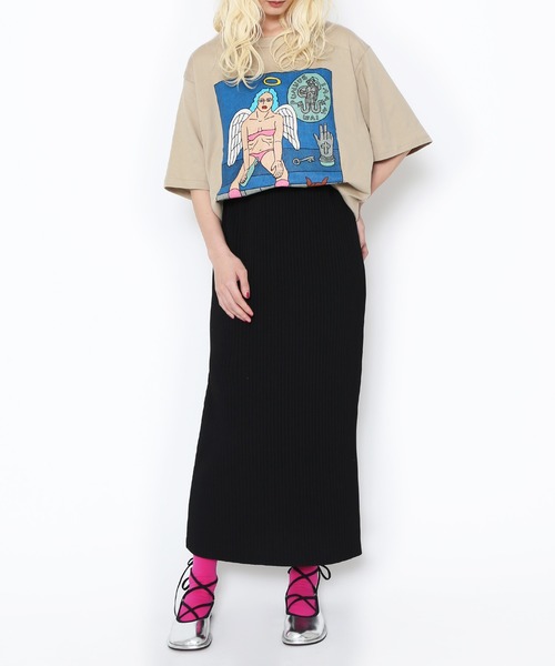 PUNYUS（プニュズ）の「Night angel ビッグＴシャツ（Tシャツ/カットソー・レディース・ブラック/ベージュ/ピンク/ホワイト・3/4）」の14枚目の写真