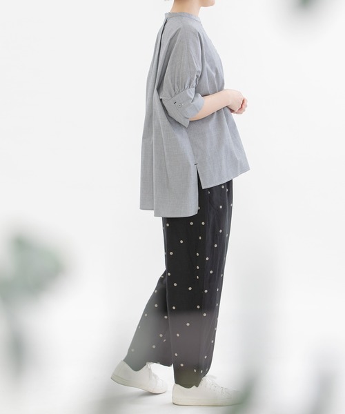 nop de nod（ノップドゥノッド）の「レーヨンリネンPolka タックパンツ（その他パンツ・レディース・ブラック/ブルー/アイボリー・3）」の17枚目の写真