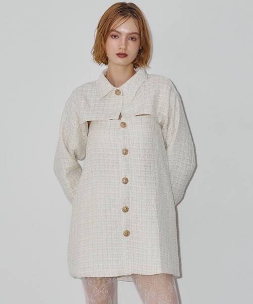 超美品⭐︎column ツイードボレロ風ケープコート ジャケット VIOLETTA（ヴィオレッタ）の「ツイードボレロジャケット（カーディガン