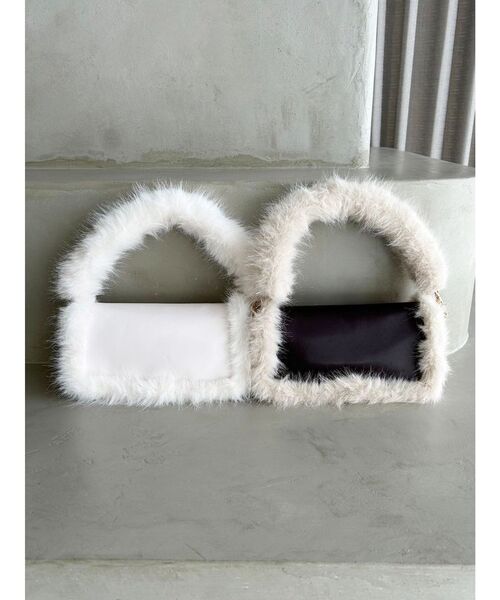 MERCURYDUO（マーキュリーデュオ）の「2WAYファーバッグ　トリミングショルダー（ショルダーバッグ・レディース・アイボリー/ブラウン・FREE）」の3枚目の写真