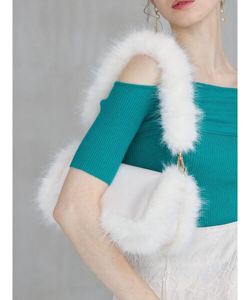 MERCURYDUO（マーキュリーデュオ）の「2WAYファーバッグ　トリミングショルダー（ショルダーバッグ・レディース・アイボリー/ブラウン・FREE）」の9枚目の写真