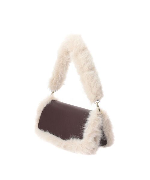 MERCURYDUO（マーキュリーデュオ）の「2WAYファーバッグ　トリミングショルダー（ショルダーバッグ・レディース・アイボリー/ブラウン・FREE）」の11枚目の写真