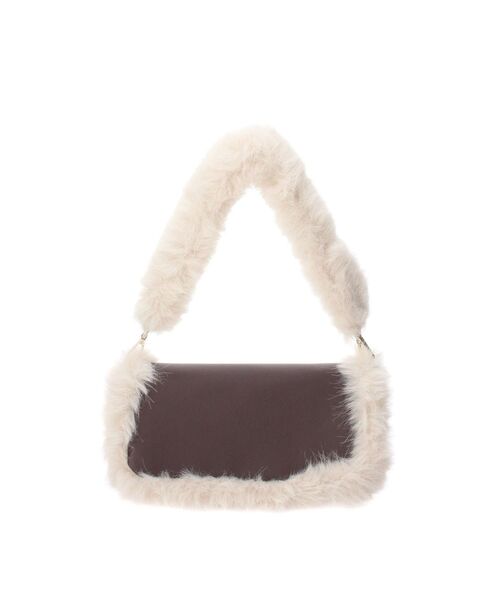 MERCURYDUO（マーキュリーデュオ）の「2WAYファーバッグ　トリミングショルダー（ショルダーバッグ・レディース・アイボリー/ブラウン・FREE）」の19枚目の写真