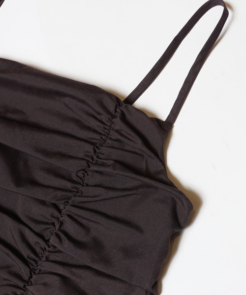 coca（coca）（コカ）の「バックリボンギャザーキャミチュニック（キャミソール・レディース・ブラック/ブラウン・L/M）」の10枚目の写真