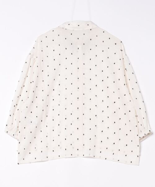iS ScoLar（イズスカラー）の「542202：シャーリングドットor無地 シアーシャツ（シャツ/ブラウス・レディース・パープル/ネイビー/ブラック/アイボリー・M）」の6枚目の写真