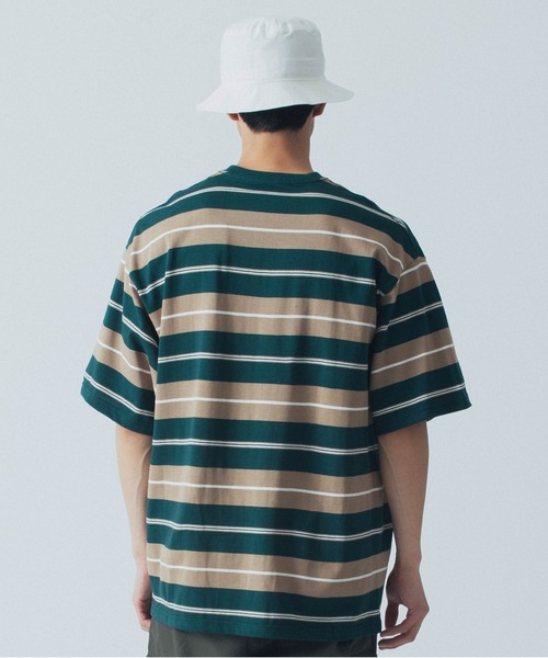 NEW ERA(ニューエラ)の「NEW ERA SS OS TEE MULTI BORDER(Tシャツ/カットソー・メンズ・グリーン/ネイビー・LARGE/X-LARGE)」の13枚目の写真