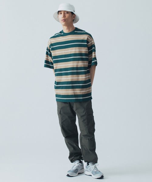 NEW ERA(ニューエラ)の「NEW ERA SS OS TEE MULTI BORDER(Tシャツ/カットソー・メンズ・グリーン/ネイビー・LARGE/X-LARGE)」の12枚目の写真