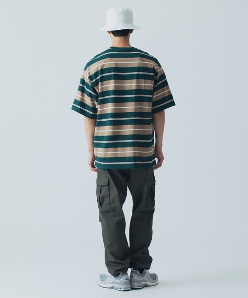 NEW ERA(ニューエラ)の「NEW ERA SS OS TEE MULTI BORDER(Tシャツ/カットソー・メンズ・グリーン/ネイビー・LARGE/X-LARGE)」の10枚目の写真