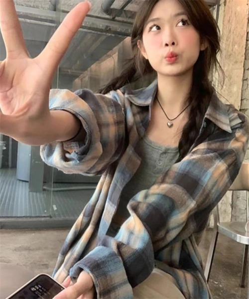 Ritzy(リッツィー)の「オーバーサイズ チェックシャツ(シャツ/ブラウス・レディース・A・M/L)」の3枚目の写真