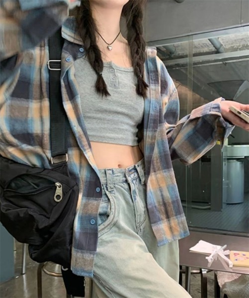 Ritzy(リッツィー)の「オーバーサイズ チェックシャツ(シャツ/ブラウス・レディース・A・M/L)」の4枚目の写真