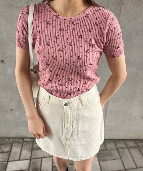 frunco（フランコ）の「花柄サーマル（Tシャツ/カットソー・レディース・ホワイト/ピンク/グレー/グリーン/ブラック・MEDIUM）」の14枚目の写真