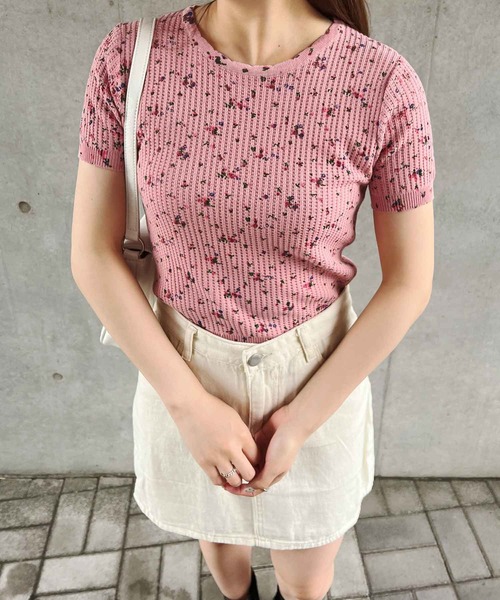 frunco（フランコ）の「花柄サーマル（Tシャツ/カットソー・レディース・ホワイト/ピンク/グレー/グリーン/ブラック・MEDIUM）」の18枚目の写真