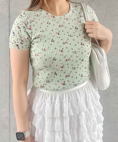 セール】花柄サーマル(Tシャツ/カットソー)|frunco(フランコ セール】花柄サーマル(Tシャツ/カットソー)|frunco(フランコ