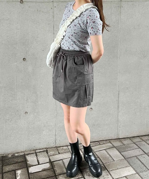 frunco（フランコ）の「花柄サーマル（Tシャツ/カットソー・レディース・ホワイト/ピンク/グレー/グリーン/ブラック・MEDIUM）」の8枚目の写真