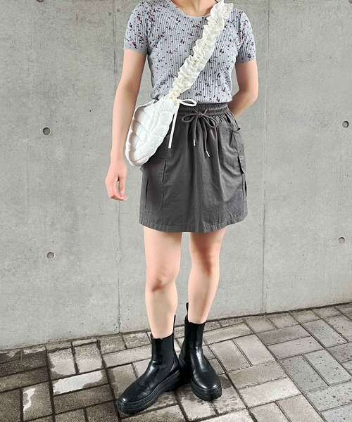 frunco（フランコ）の「花柄サーマル（Tシャツ/カットソー・レディース・ホワイト/ピンク/グレー/グリーン/ブラック・MEDIUM）」の9枚目の写真