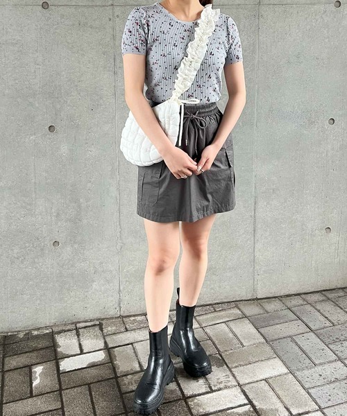 frunco（フランコ）の「花柄サーマル（Tシャツ/カットソー・レディース・ホワイト/ピンク/グレー/グリーン/ブラック・MEDIUM）」の13枚目の写真