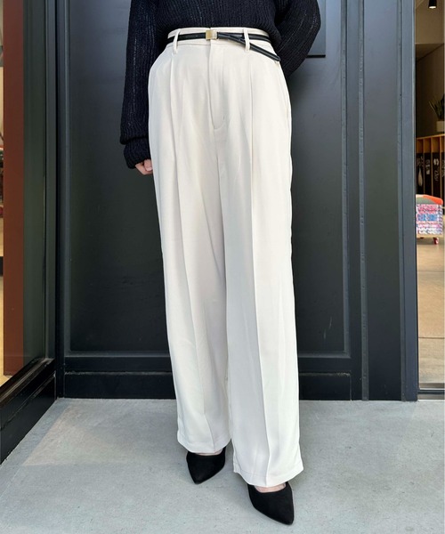 1chaku.（イッチャク）の「ハイウエストスラックスパンツ（スラックス・レディース・ダークグリーン/ブルー/ミント/チャコール/グレイッシュベージュ/ブラック/アイボリー/ピンク・マルチサイズ）」の22枚目の写真