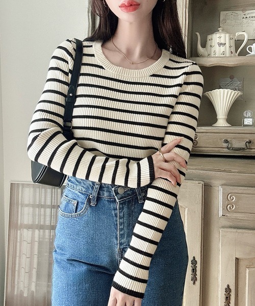 René ❤︎リブ編み 長袖セーター セール】【選べる】厚手長袖リブニット（ニット/セーター