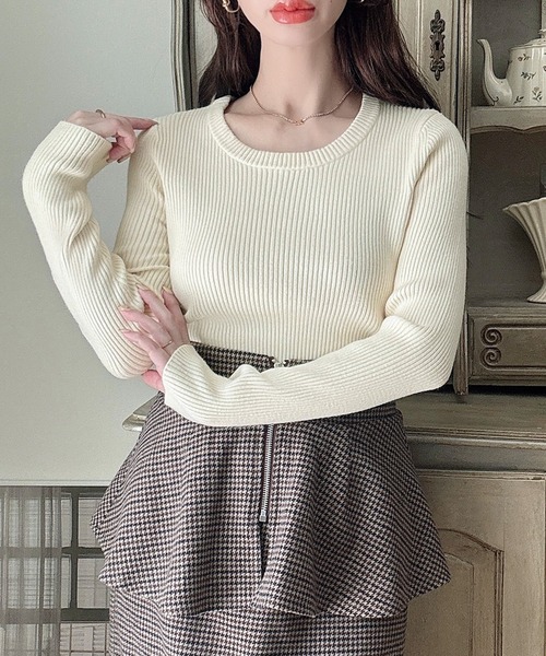 セール】【選べる】厚手長袖リブニット（ニット/セーター）｜Meiru