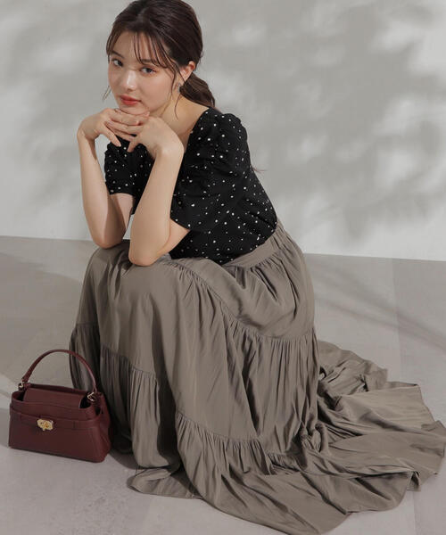 PROPORTION BODY DRESSING（プロポーションボディドレッシング）の「ギャザーティアードスカート / 1214220503（スカート・レディース・ホワイト/ブラック/カーキ・SMALL/MEDIUM）」の3枚目の写真