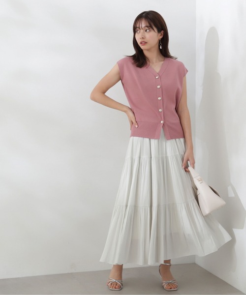 PROPORTION BODY DRESSING（プロポーションボディドレッシング）の「ギャザーティアードスカート / 1214220503（スカート・レディース・ホワイト/ブラック/カーキ・SMALL/MEDIUM）」の5枚目の写真