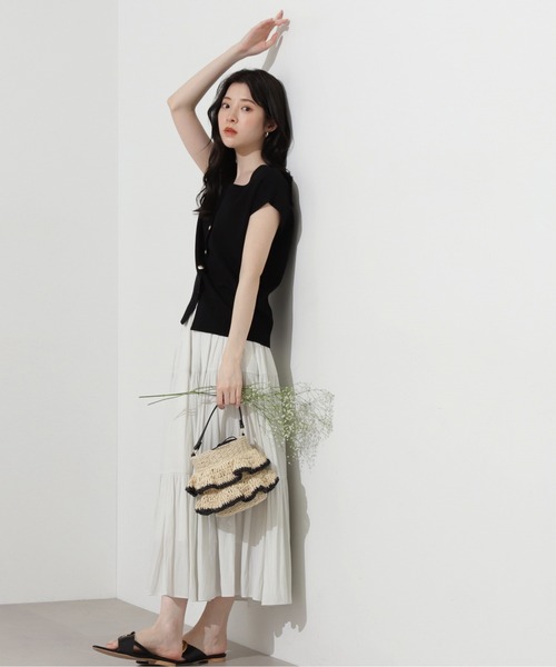 PROPORTION BODY DRESSING（プロポーションボディドレッシング）の「ギャザーティアードスカート / 1214220503（スカート・レディース・ホワイト/ブラック/カーキ・SMALL/MEDIUM）」の12枚目の写真