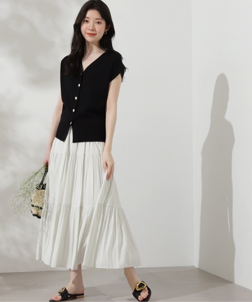 PROPORTION BODY DRESSING（プロポーションボディドレッシング）の「ギャザーティアードスカート / 1214220503（スカート・レディース・ホワイト/ブラック/カーキ・SMALL/MEDIUM）」の14枚目の写真