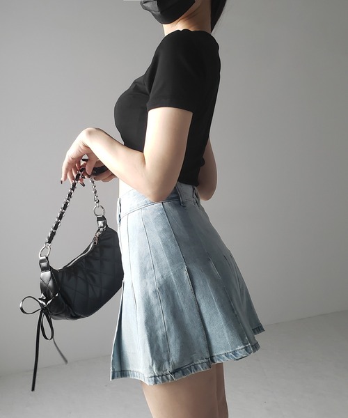 me+em select(ミームセレクト)の「※※【 インパン裏地付き 】ヴィンテージプリーツデニムミニスカート / vintage pleated denim mini skirt(デニムスカート・レディース・ダークブルー/ライトブルー・LARGE/MEDIUM/SMALL)」の13枚目の写真