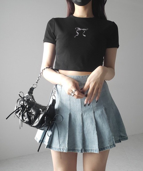 me+em select(ミームセレクト)の「※※【 インパン裏地付き 】ヴィンテージプリーツデニムミニスカート / vintage pleated denim mini skirt(デニムスカート・レディース・ダークブルー/ライトブルー・LARGE/MEDIUM/SMALL)」の14枚目の写真
