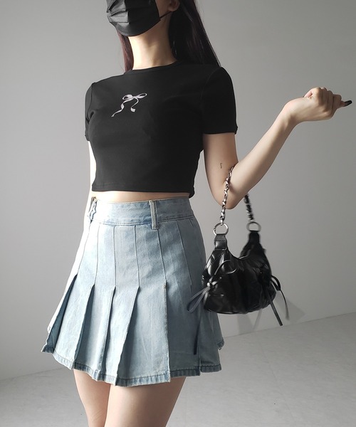 me+em select(ミームセレクト)の「※※【 インパン裏地付き 】ヴィンテージプリーツデニムミニスカート / vintage pleated denim mini skirt(デニムスカート・レディース・ダークブルー/ライトブルー・LARGE/MEDIUM/SMALL)」の15枚目の写真