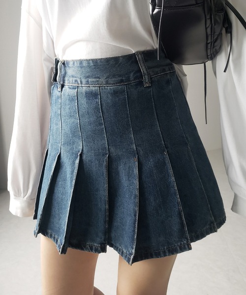 me+em select(ミームセレクト)の「※※【 インパン裏地付き 】ヴィンテージプリーツデニムミニスカート / vintage pleated denim mini skirt(デニムスカート・レディース・ダークブルー/ライトブルー・LARGE/MEDIUM/SMALL)」の17枚目の写真