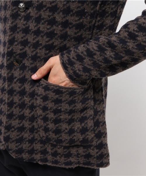 ピナ LARDINI ハウンドトゥース ウール ニット ジャケット XS ピナ