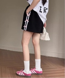 Chick（チック）の「▲Side Line & Ribbon Short Pants / サイドラインリボンショートパンツ（スウェットパンツ・レディース）」